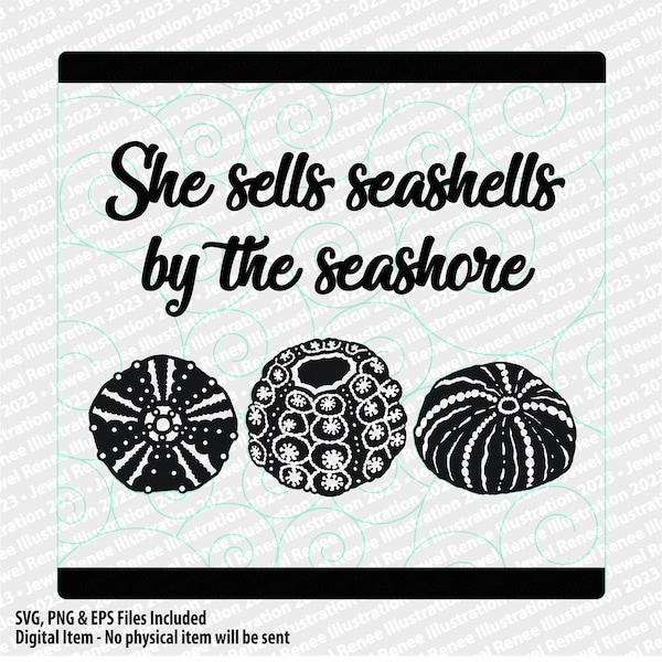 She Sells Seashells SVG EPS PNG Instant Download