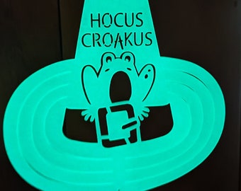 File di disegno del filatore del vento: File di taglio Lazer Hocus Croakus rana strega Spinner - SVG EPS PNG