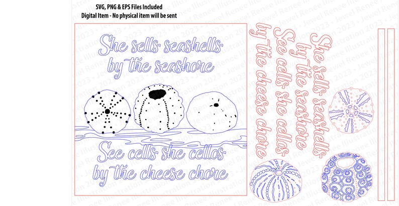 She Sells Seashells Tongue Twister Funny SVG EPS PNG Instant - Etsy