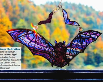Sun Catcher Cut Designs: Bat- SVG EPS PNG Cutting File Download
