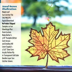 Sun Catcher Cut Designs: Maple Leaf Ornament- SVG EPS PNG Cutting File Download