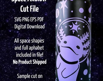 Weltraum Axolotl Plotterdatei: Pinguin Astronaut Schnittdatei EPS PNG PDF Galaxy Axolotl Plotterdatei