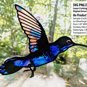 Sun Catcher Cut Designs: Hummingbird Ornament SVG EPS PNG Cutting File Download
