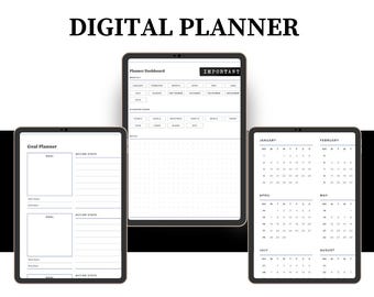 Undated Digital Planner: Minimalist Hyperlinked PDF (GoodNotes & Notability)