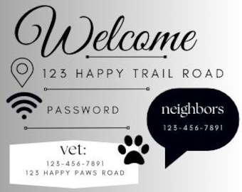 Welcome Home: Essential Information Guide with Custom Sign