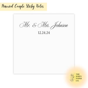 Custom Sticky Notes for Newlyweds, Personalized Husband and Wife Post-it Note Pads