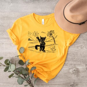 Playful beach cat time Tee, Funny Cool Black Cat Summer T-Shirt, Cat Lover, Gift for Cat Lovers, cat tshirt