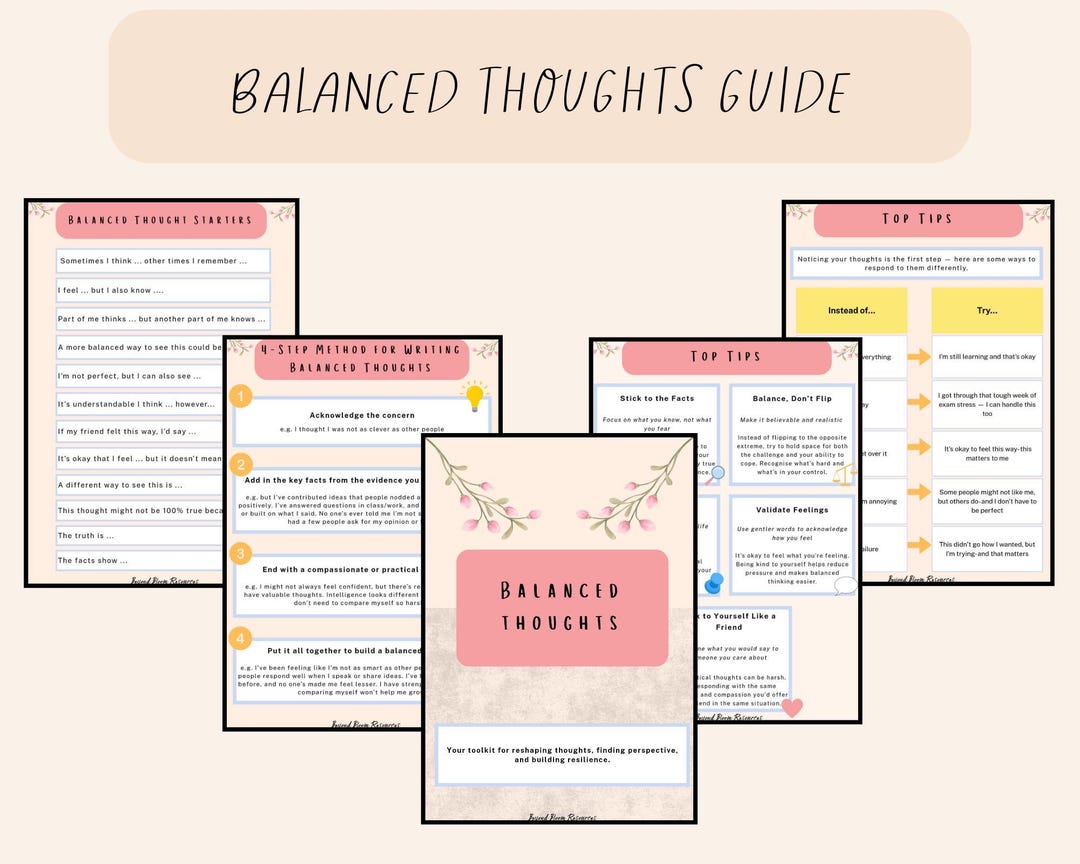 Balanced Thoughts Guide for Children - Etsy