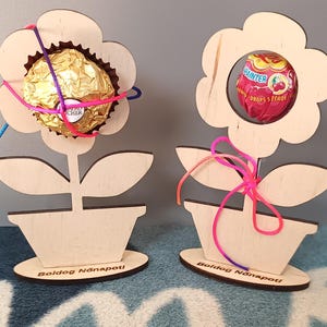 Suporte para pirulito, suporte para pirulito Flor para corte a laser (dia da mulher, aniversário)