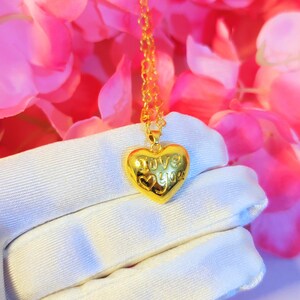 collar te amo, collar de corazón, collar significativo, collar de carta de amor, regalo para amor, regalo para mamá, dije de corazón, cadena de corazón,