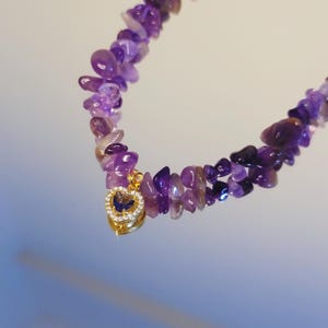Amethyst Necklace, Handmade Amethyst Jewelry, Healing Necklace, Natural Stone, Spiritual Gift, , February birthstone, Calming Stone Necklace