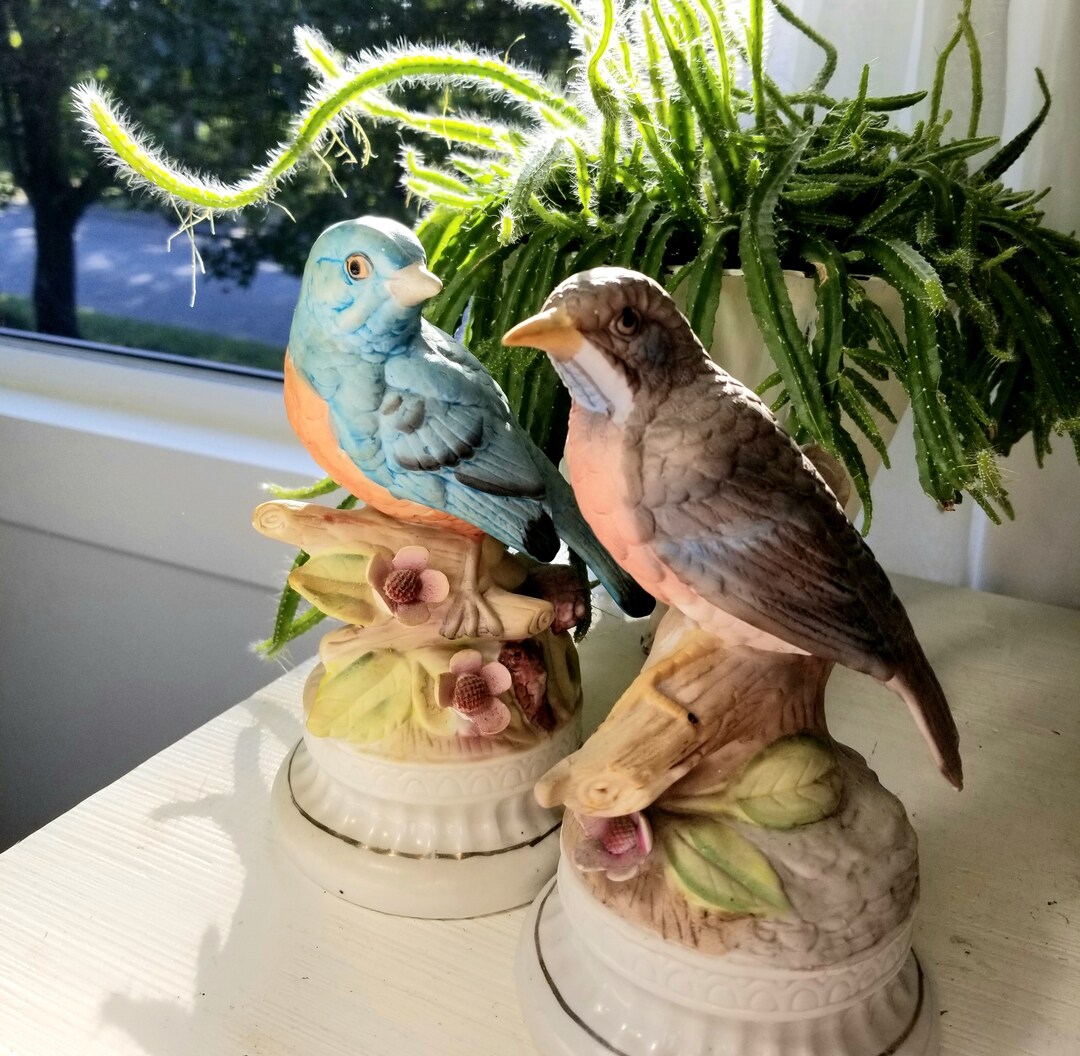 Large Vintage Bird Music Box Statue Figurine by Sanyo. Etsy