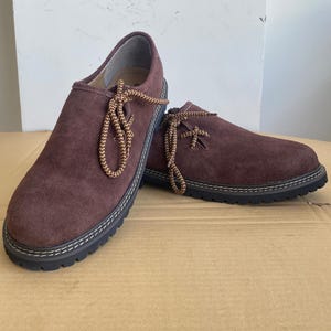 Mens Lederhosen Shoes German Footwear, Oktoberfest Shoes in Dark Brown