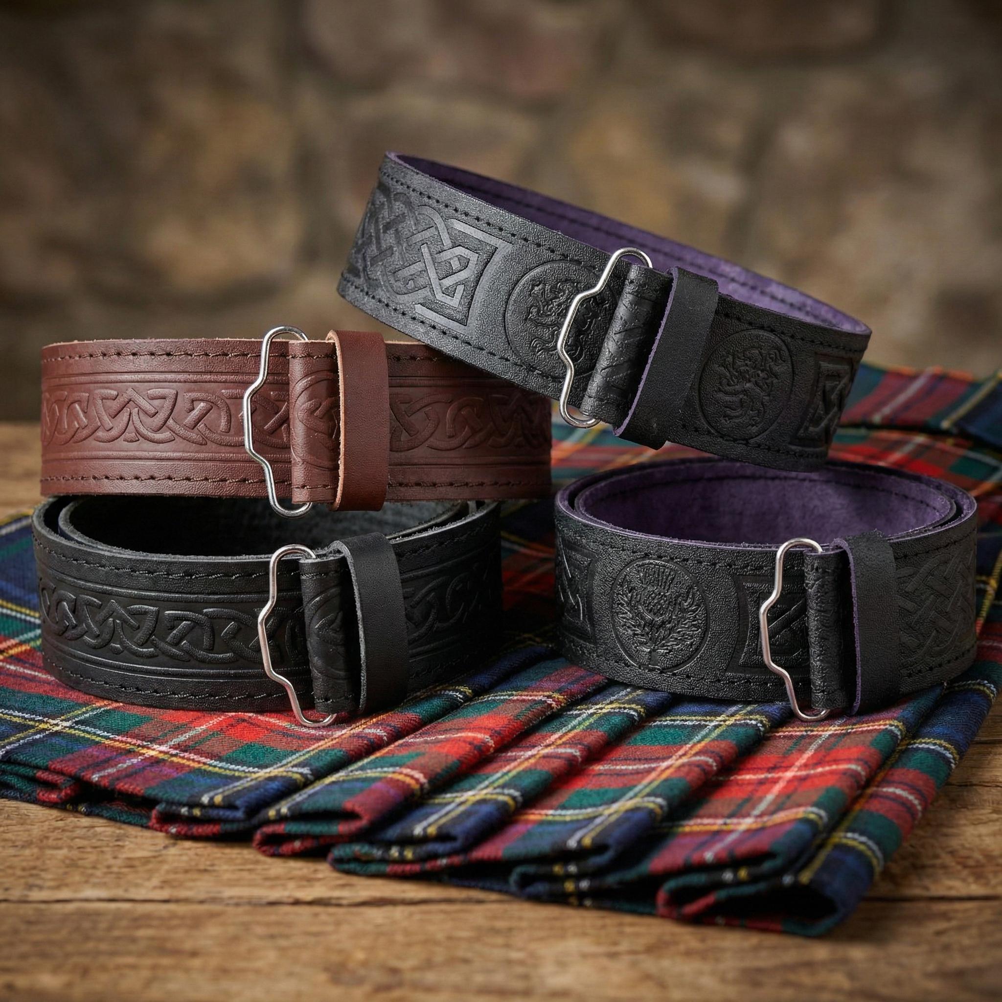 AAR Lederen Kilt Riem Plain Schotse Highland Accessoires Alle Maten