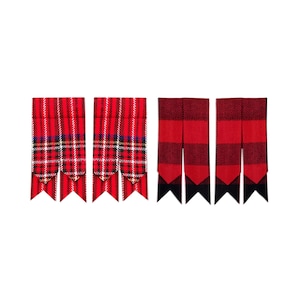 Scottish Tartan Kilt Flashes: Acrylic Wool Highland Hose Garters