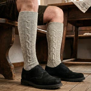 Men's Bavarian Knee High Socks | Cotton Blend Oktoberfest Lederhosen Festival Wear
