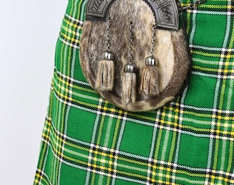 Kaninchen Fell Sporran | Highland Kilt Sporran mit keltischem Knoten | Traditionelle schottische Abendkleidung