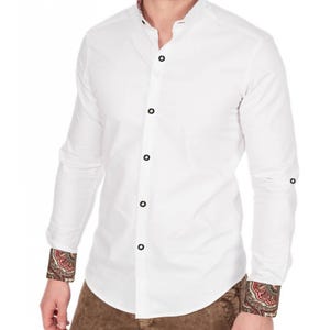 Men’s Oktoberfest Trachten Shirt White Traditional Lederhosen Shirt German Festival Bavarian Formal Shirt Gift For Him Oktoberfest Costume