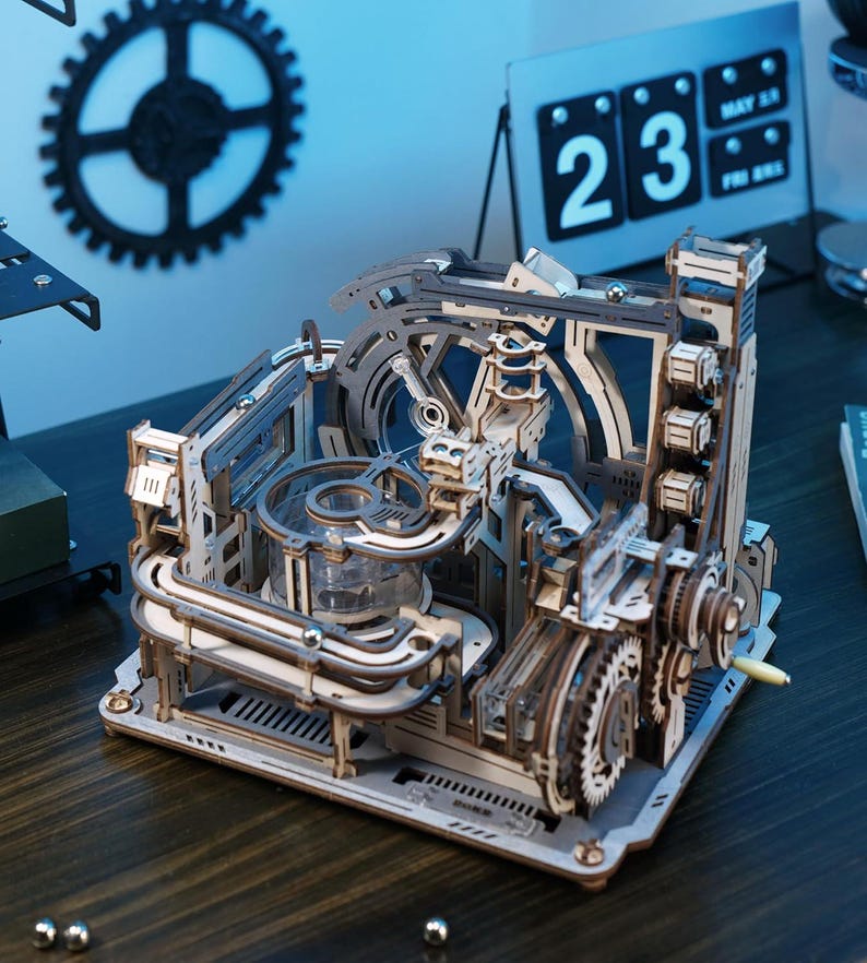 3D Wooden Marble Run Puzzle – DIY Mechanical Model Kit - Etsy