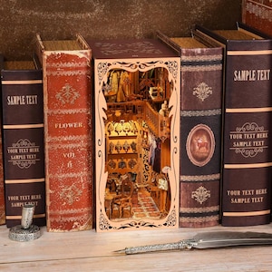 Kit de rincón de libros para el guardarropa de la duquesa: casa de muñecas en miniatura de la aristocracia británica DIY / Elegante sujetalibros de madera 3D con rompecabezas para adolescentes y adultos