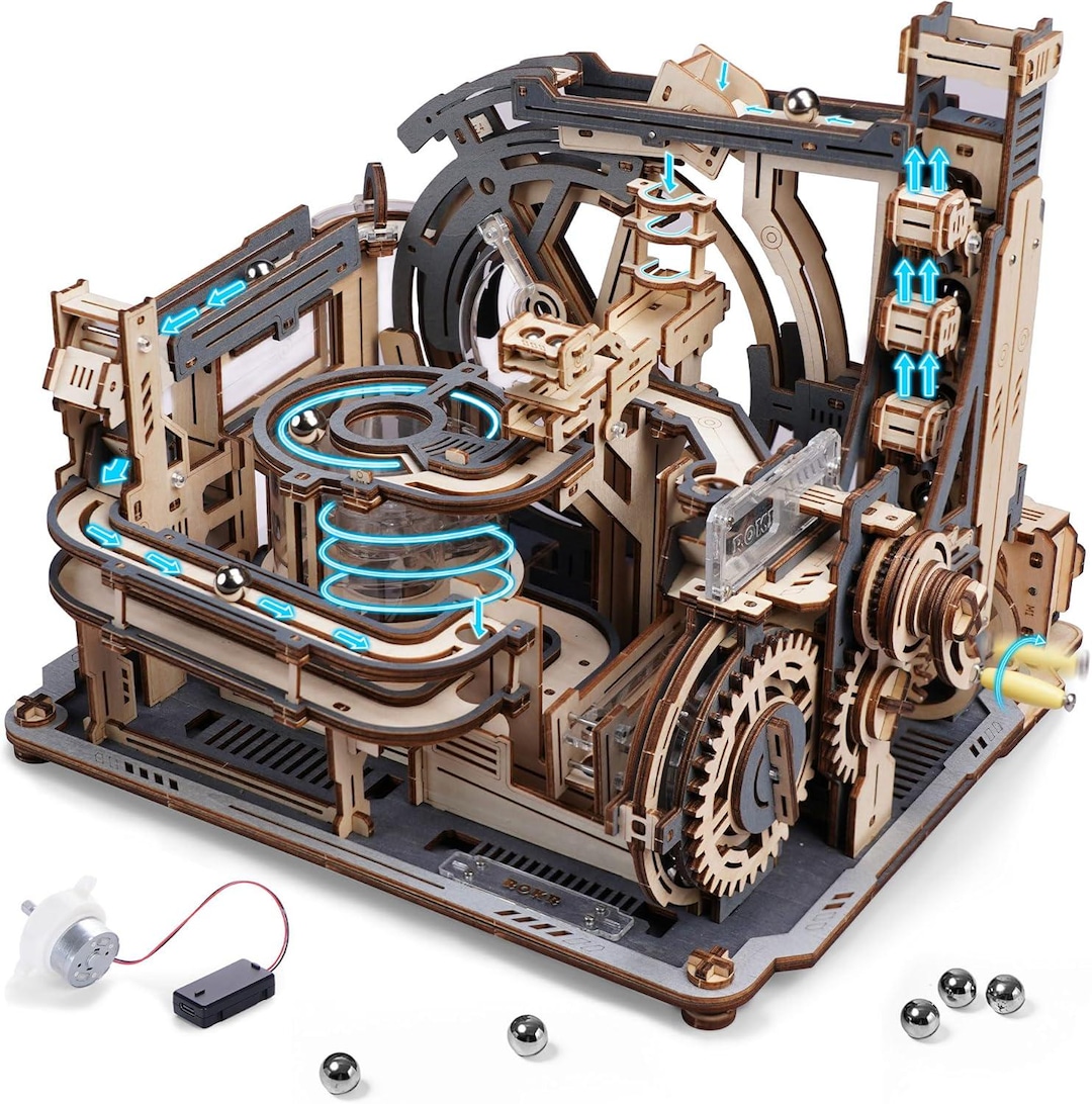 3D Wooden Marble Run Puzzle – DIY Mechanical Model Kit - Etsy