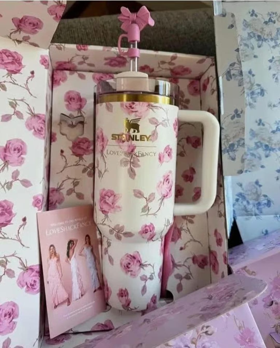 Stanley X Love Shack Fancy 40oz Quencher Tumbler Holiday Rosa Beaux ...