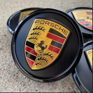 4pcs Set Porsche Wheel Center Cap Gloss Black 76mm