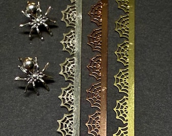 5pc WebBezel set with 12” sterling WebBezel, 2pc sterling spiders with post, and the copper, and brass decorative bezel is free