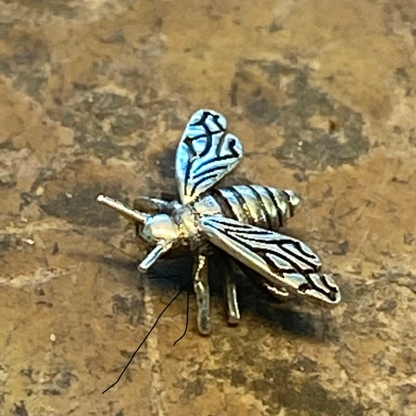 1pc sterling silver cast bees in stock by 8/27/23