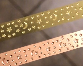 1pc COPPER or BRASS Moon and Stars decorative fancy thick gallery wire