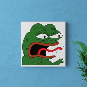 Pepe Frog Shouting Anger Meme, Wall Art, Wall Décor, Canvas Wall Decor, Room Deco, Home Gift, Canvas