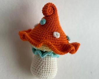 Virkat svampmönster | Amigurumi Paddflaska PDF-handledning