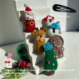 Fidget Toy – 5 Patterns: Snowman, Christmas Tree, Reindeer, Santa Claus, Gingerbread