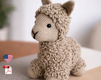 Crochet Llama Pattern – DIY Amigurumi Plush Toy, Soft & Handmade Animal PDF Tutorial