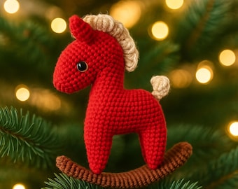 Crochet Christmas Rocking Horse Pattern (PDF)