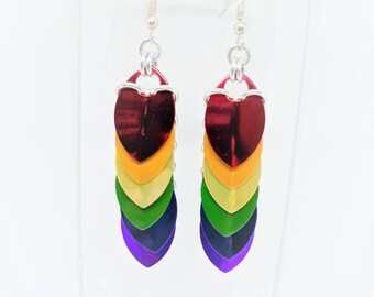 Rainbow Gay Pride Scale Earrings