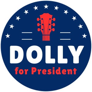 Adhesivo de vinilo de 3" (resistente al agua y apto para lavavajillas): Dolly para presidente