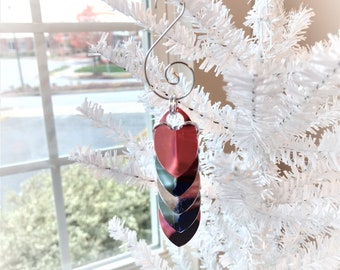 Ornament: Transgender (Trans) 5 Scale Icicle - Anodized Aluminum Chainmaille