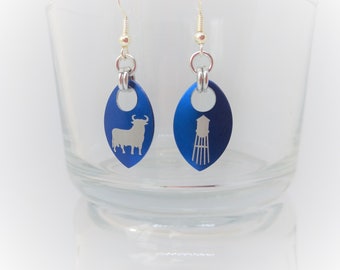 Oorbellen: Durham Bulls or American Tobacco Water Tower Single Scale - geanodiseerde aluminium maliën