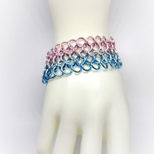 Bracelet: Transgender (Trans) European 4 in 1 - Anodized Aluminum Chainmaille