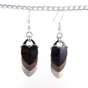 Earrings: Custom Color Cascading Scales - Anodized Aluminum Chainmaille