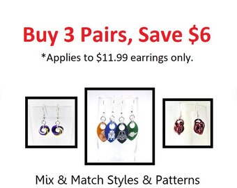 SPECIAL: 3 pairs of earrings - Mix & Match - Save 6 dollars