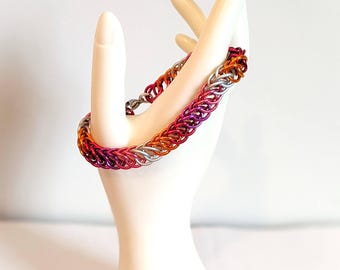 Bracelet: Lesbian Half Persian - Anodized Aluminum Chainmaille