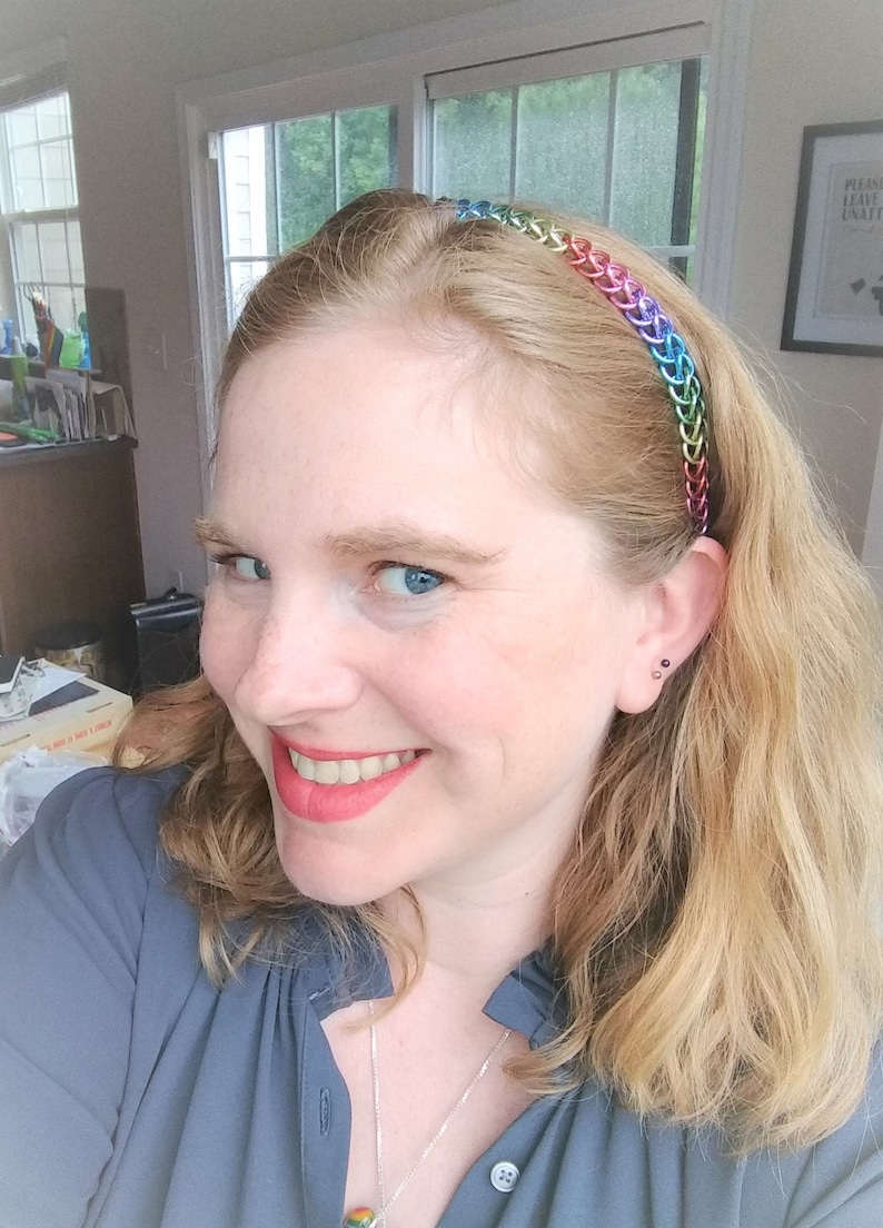 Half Persian in Sexuality Colors or Custom Colors Chainmaille Headbands