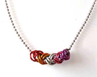 Necklace: Lesbian Slider - Anodized Aluminum Chainmaille