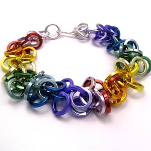 Bracelet: Custom Colors Shaggy Loops - Anodized Aluminum Chainmaille