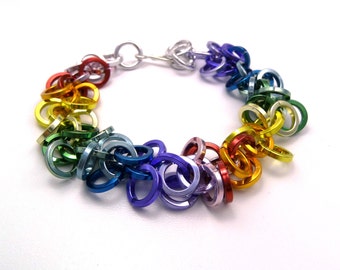 Bracelet: Custom Colors Shaggy Loops - Anodized Aluminum Chainmaille