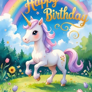 Feliz cumpleaños, cumpleaños infantil, tarjeta de cumpleaños, saludos coloridos, alegría de cumpleaños, deseos de cumpleaños para fiestas infantiles, acuarelas