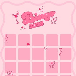 Pink 2025 Goal-Setting Bingo Card | Digital Download | Fun & Customizable