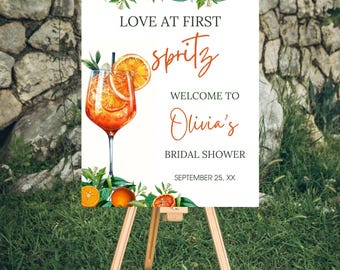 Aperol Spritz Bridal Shower Welcome Sign (Printable)